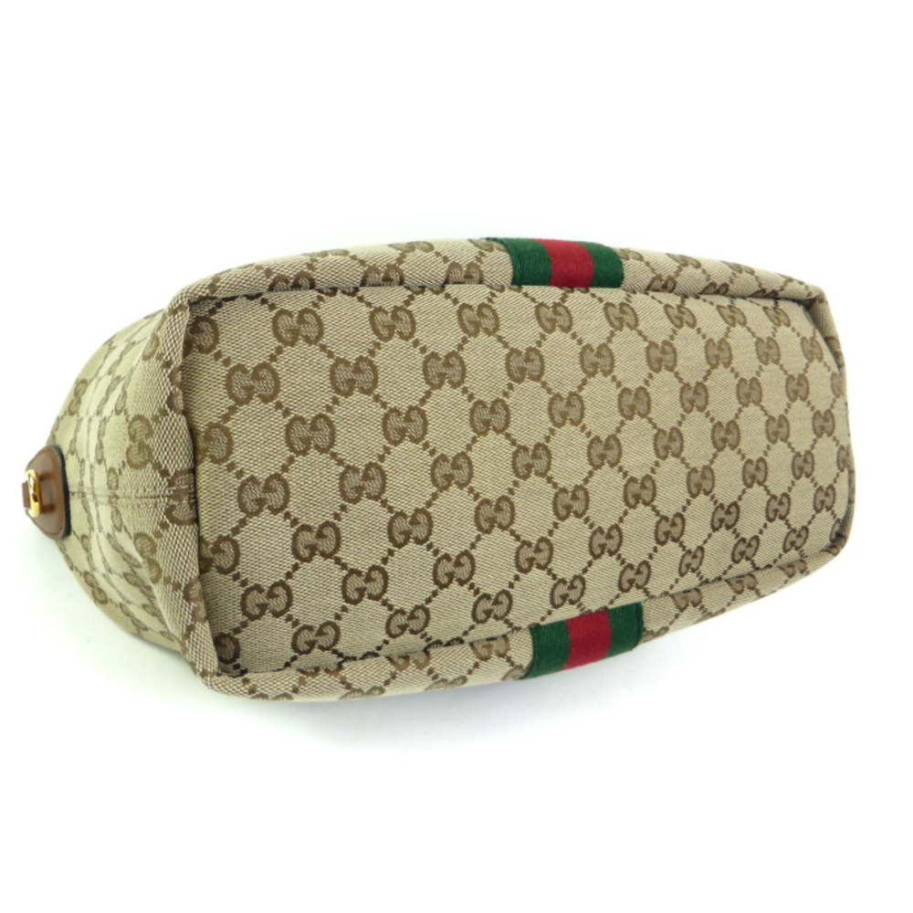Gucci Vanity Top Handle GG Canvas Shoulder Handbag Beige Brown - Picture 5 of 7